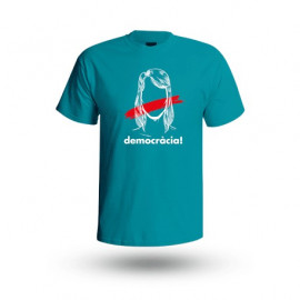 Samarreta "Democràcia" blauverda - HOME